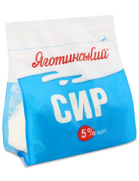 Сир кисломолочний Яготинський 5% пакет