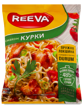 Локшина швидкого приготування Reeva Зі смаком курки пачка