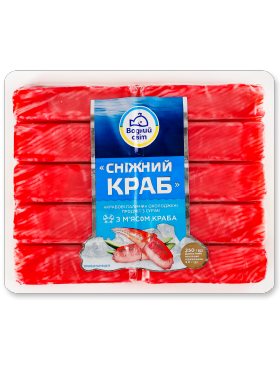 Крабові палички Сніжний краб з м'ясом натурального краба ТМ Водний Світ