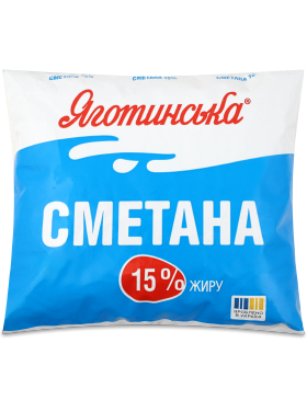 Сметана Яготинська 15% п/е
