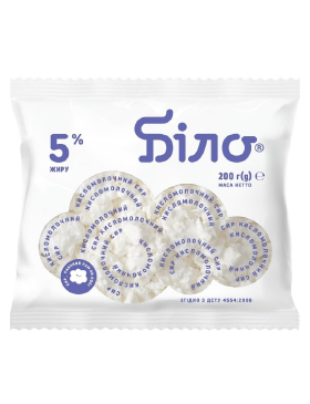 Сир кисломолочний Біло 5% плівка