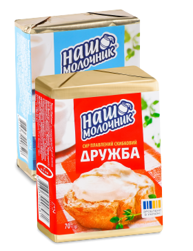 Сир плавлений Наш Молочник Вершковий/Дружба 40% брикет