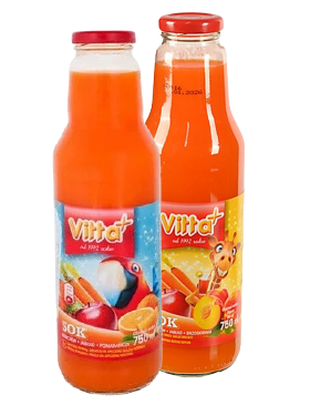 Сік VITTA+ Моркв'яно-Яблучно-Персиковий/Апельсиновий