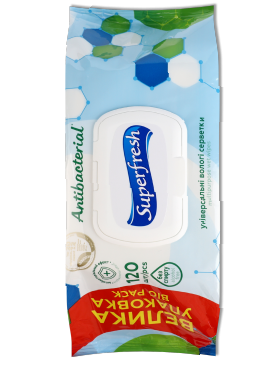 Серветки вологі Супер Фреш Antibacterial з клапаном