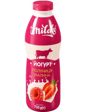 Йогурт питний Mileko Полуниця-Малина 1%
