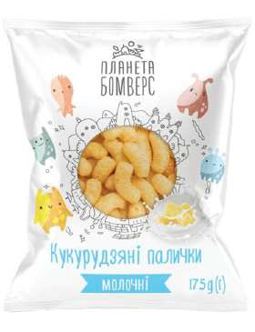 Палички кукурудз Планета Бомверс Молочні