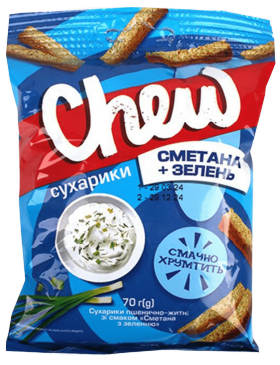 Сухарики Chew! Пшен-житні Cметана/Зелень