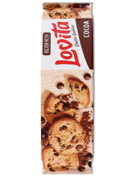 Печиво здобне Рошен Lovita Classic Cookies З шматочками глазурі