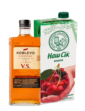 Набір Коньяк 3р 40% 0,5л+Нектар Вишня 0,95л