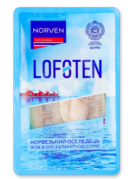 Оселедець Норвен Філе з блакитою сіллю в олії