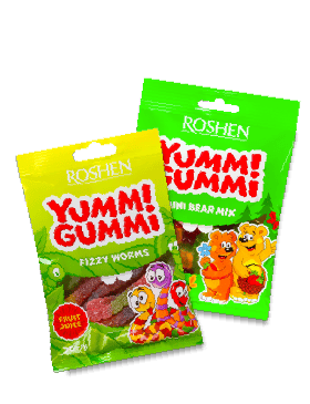 Цукерки желейні Рошен Yummi Gummi Fizzy Worms, Mini Bear Mix