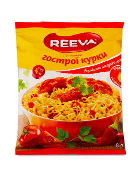 Вироби макаронні швидкого приготування Вермішель Reeva зі смаком гостр курки