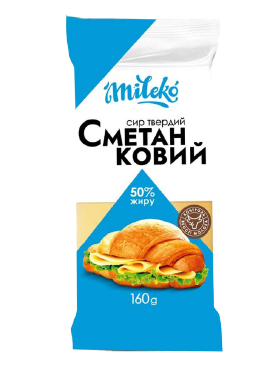 Сир твердий Mileko Сметанковий 50%