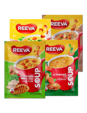 Крем-суп Reeva Зі смаком грибів З крутонами Грибний/Курячий з крутонами/Овочевий