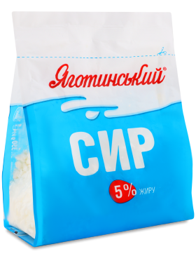 Сир кисломолочний Яготинський 5% пакет