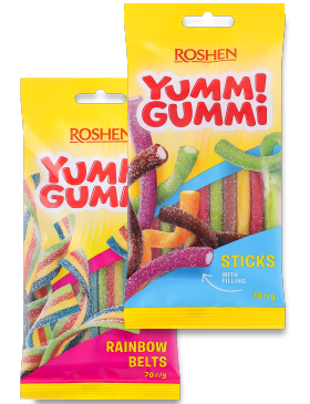 Цукерки Рошен Yummi Gummi Sour Belts