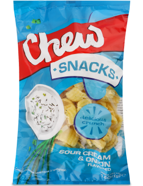 Снеки Chew! Зі смаком сметани з цибулею