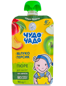 Пюре Чудо Чадо Яблучно-персиков з цукром