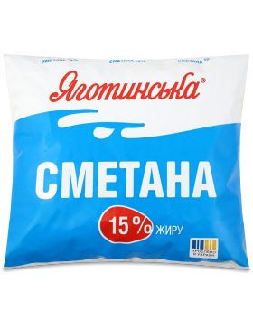 Сметана Яготинська 15% п/е