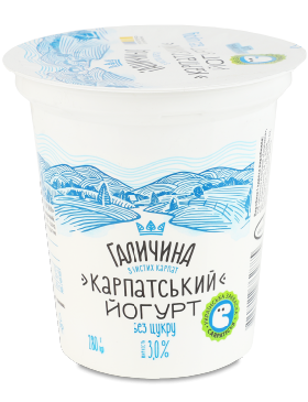 Йогурт Галичина Карпатський без цукру 3%